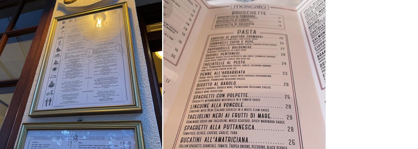 Baggio Ltd Menu