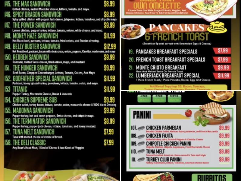 Sam's Place Menu
