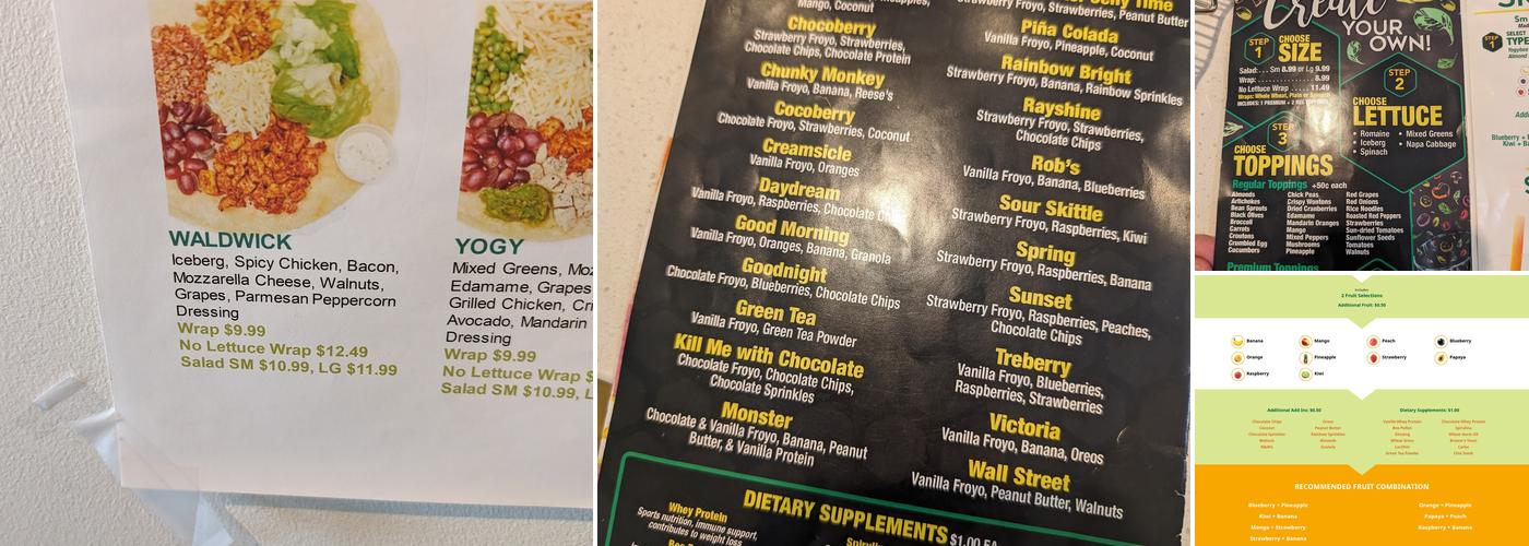 Yogybee Ridgewood Menu