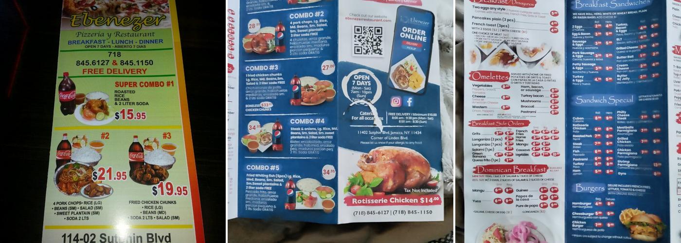 Ebenezer Menu