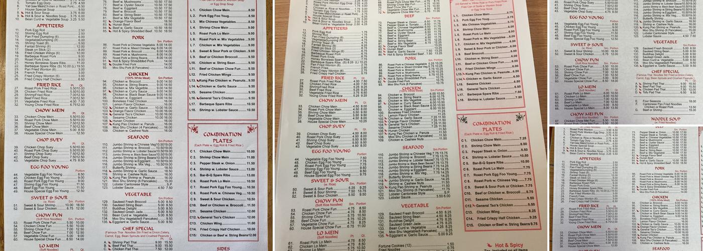 China Moon Open Kitchen Menu