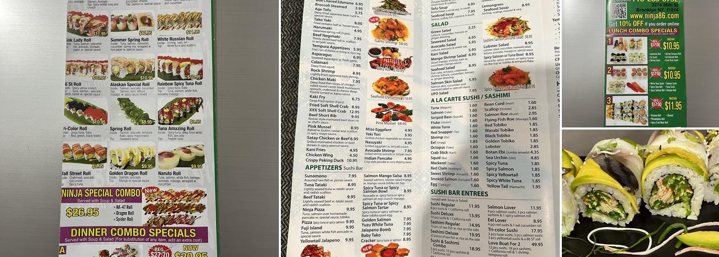 Ninja Sushi Menu