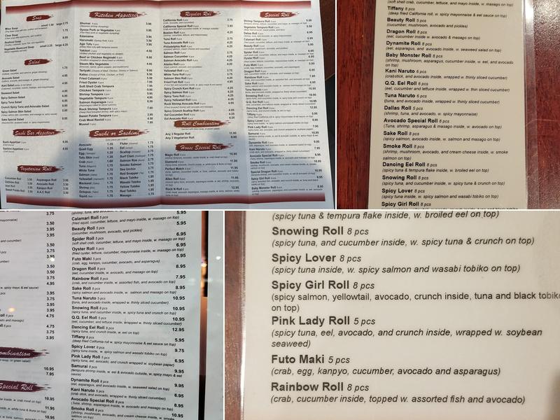 Sake Sushi Menu