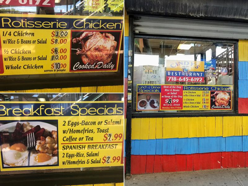 Cindy's Luncheonette Menu