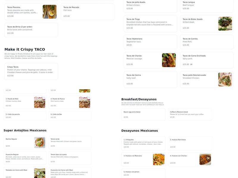 Super Taco Menu