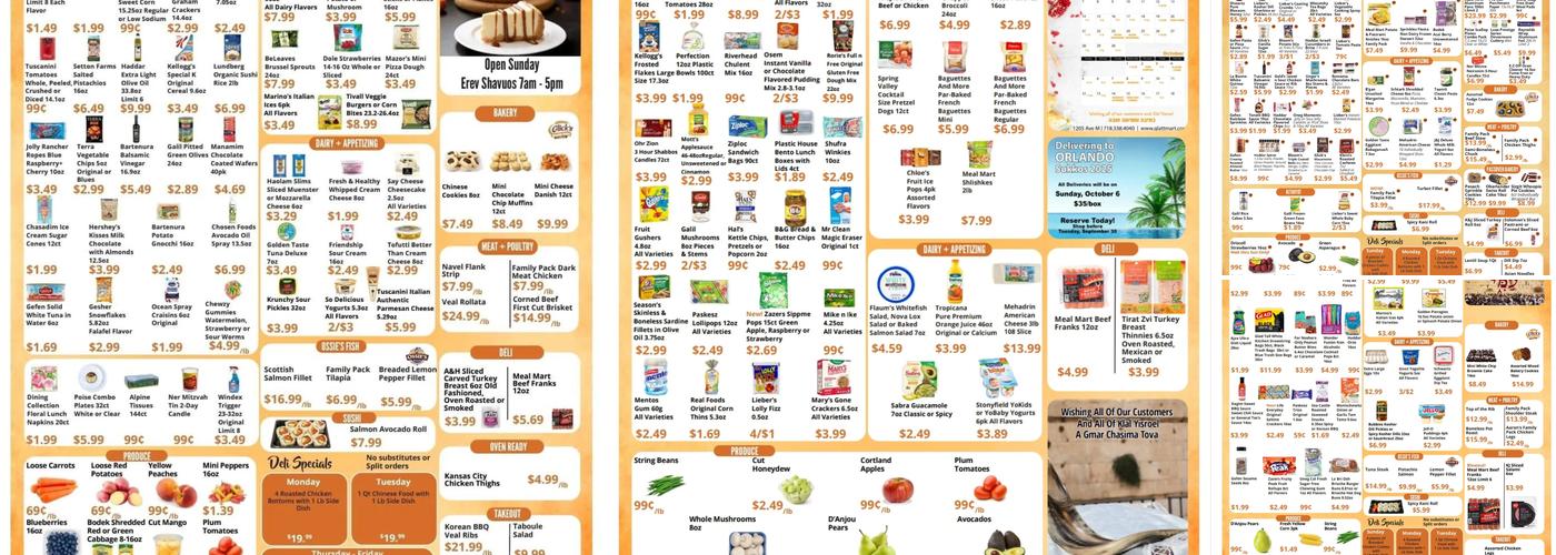 Glatt Mart Menu