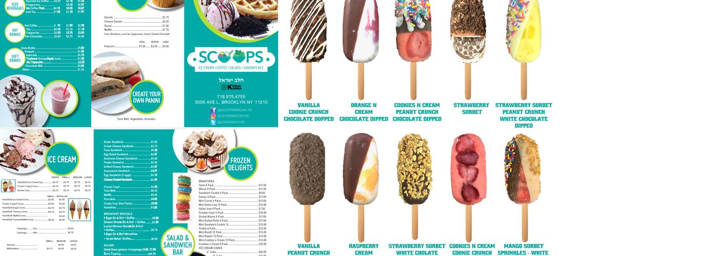 Scoops Kosher Menu