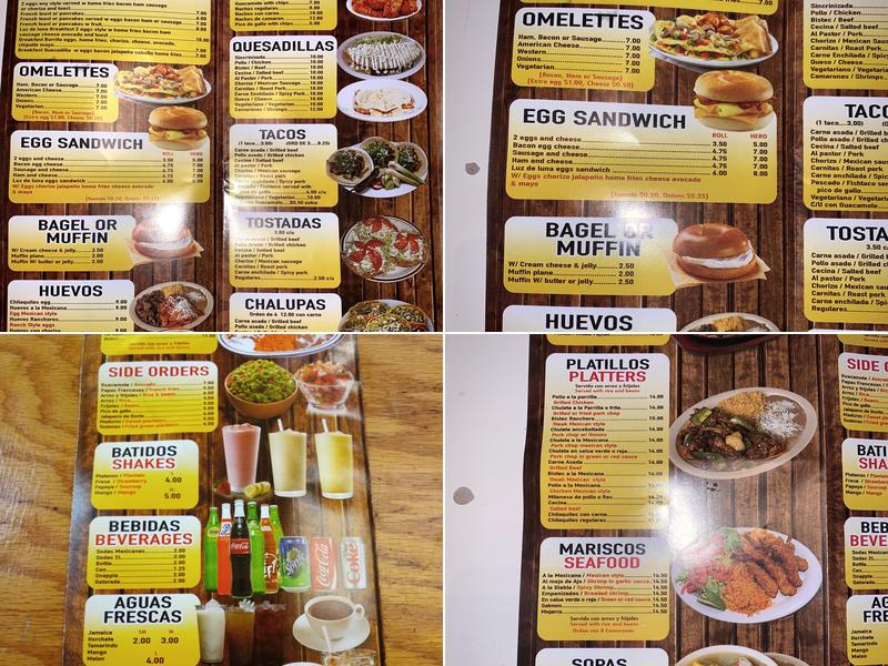 Luz De Luna Cafe Menu