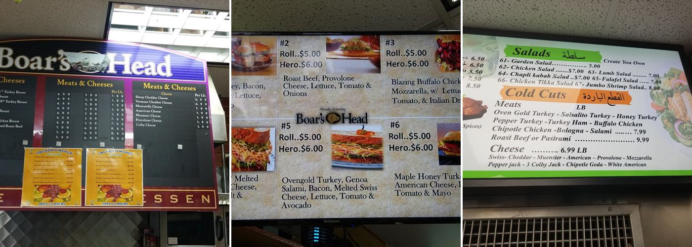 Gourmet Deli Menu