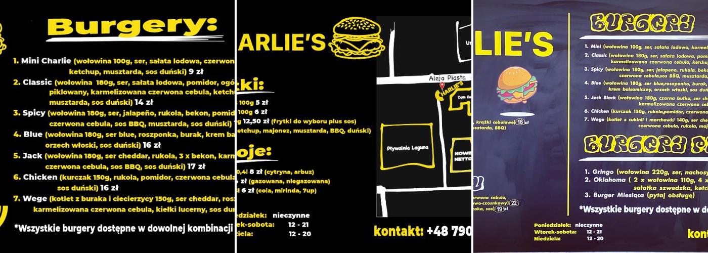 Charlie's Lunch Truck Menu