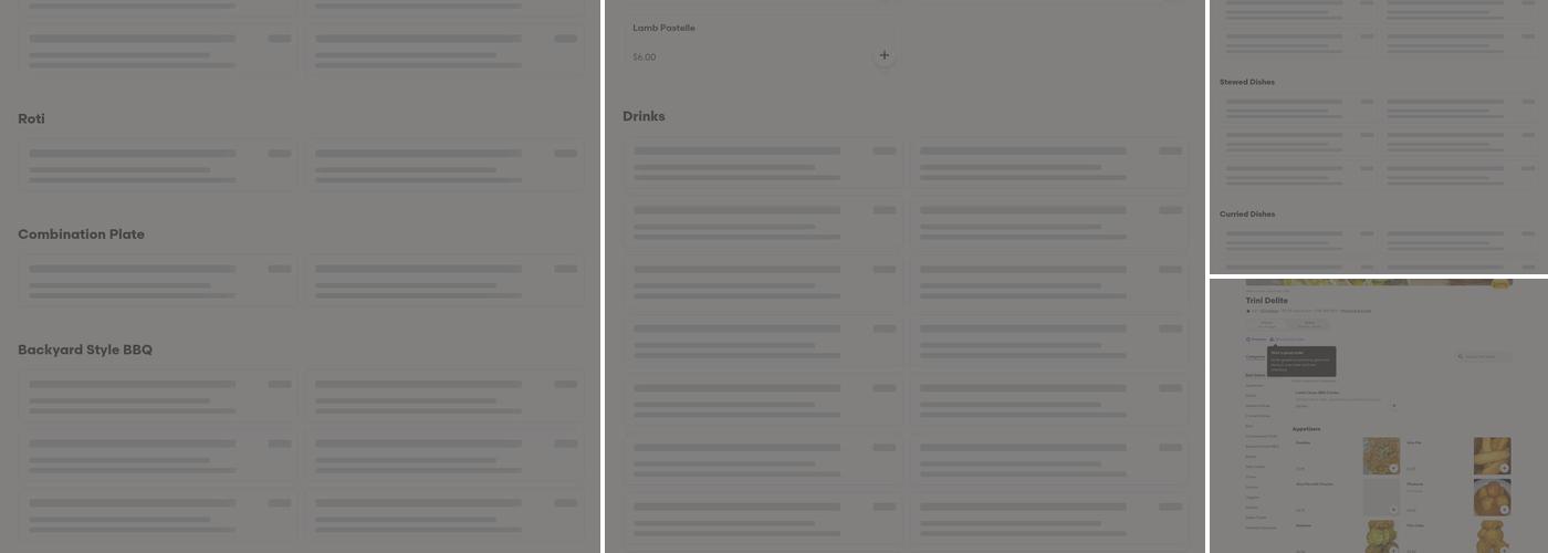 Trini Delite Roti Shop Menu