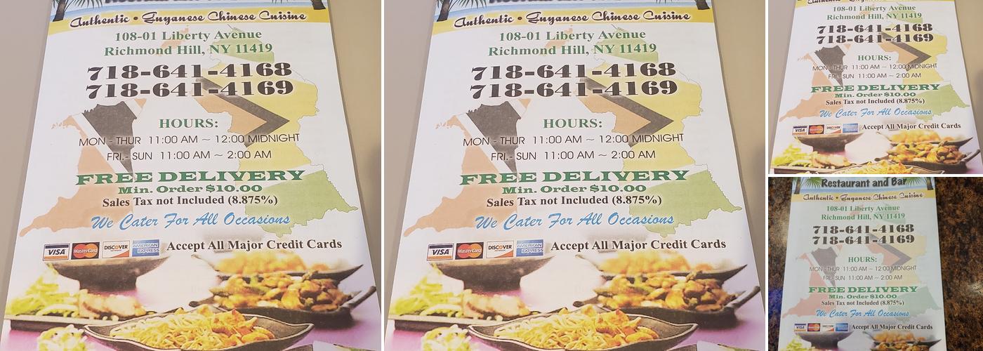 Tropical Jade 1 Menu