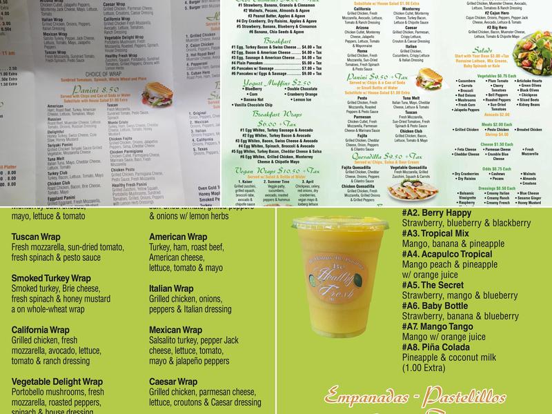 Healthy Fresh Menu