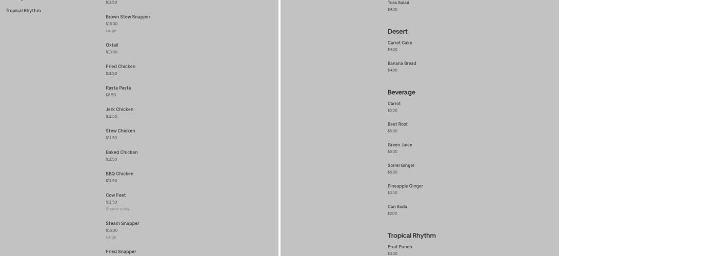 Richard's Menu