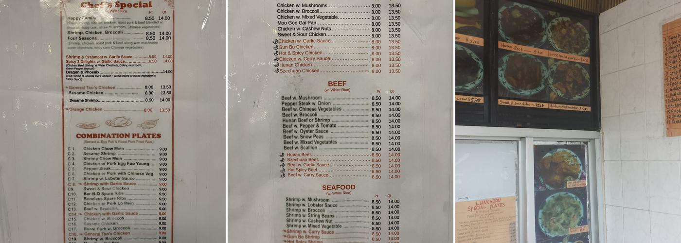 Kenny's Roaster Menu