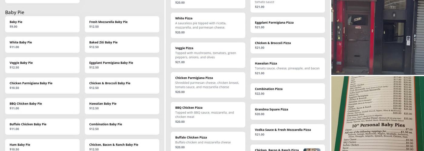 AJ's Pizzeria & Restaurant Menu