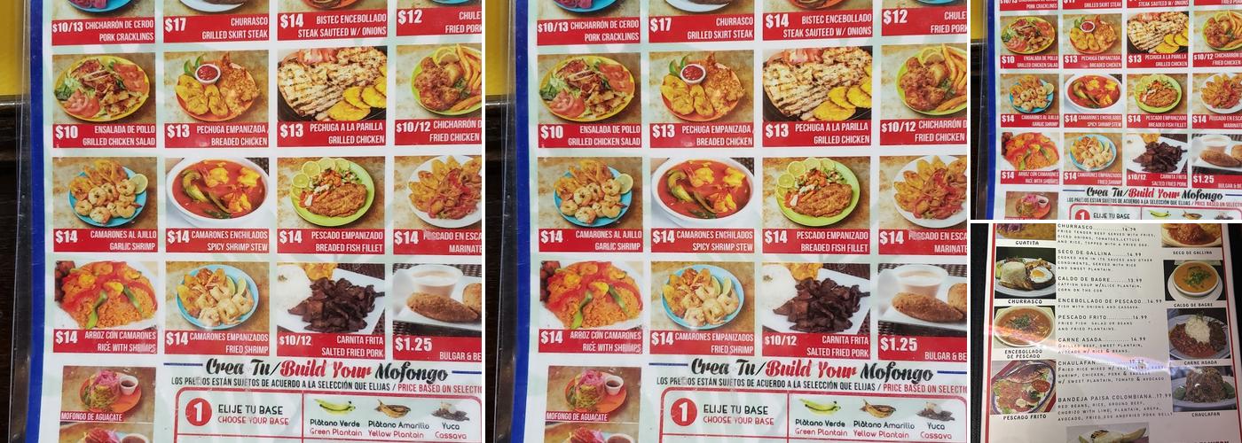 El Callao Menu