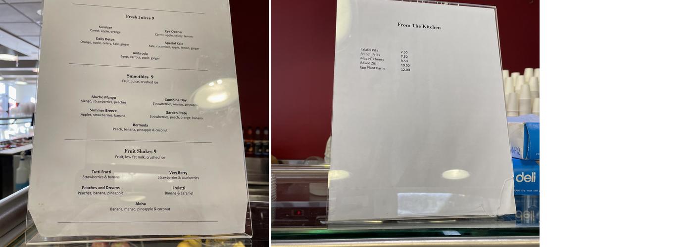 JCC Café Menu