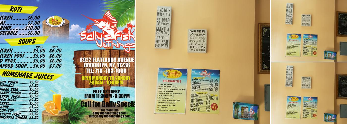 Sally’s fish and things Menu