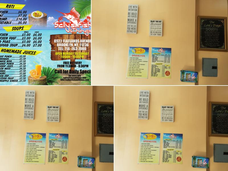 Sally’s fish and things Menu