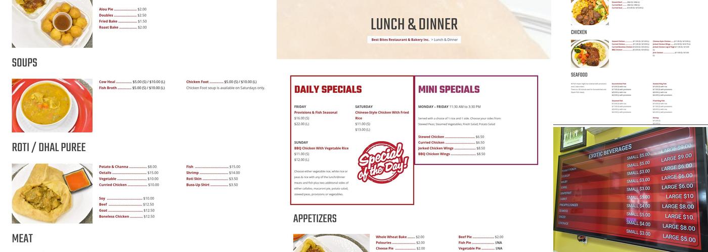 Best Bites Restaurant Menu