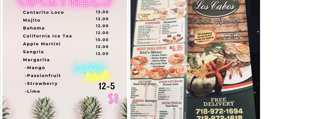 Los Cabos Menu