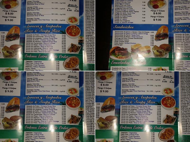 Polanco's Menu