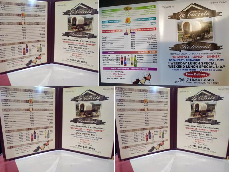 La Carreta Menu