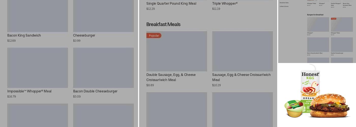 Burger King Menu