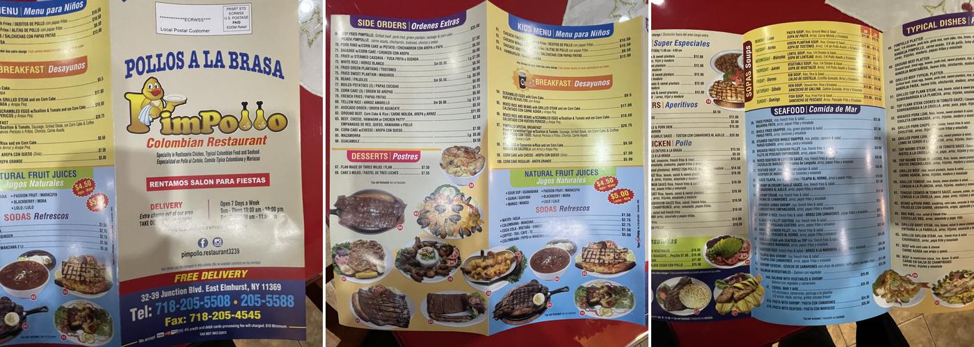 Pimpollo Menu