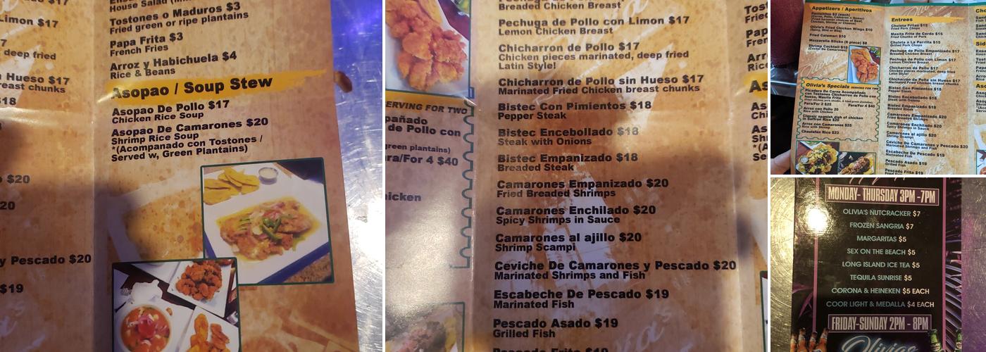 Olivia's Menu