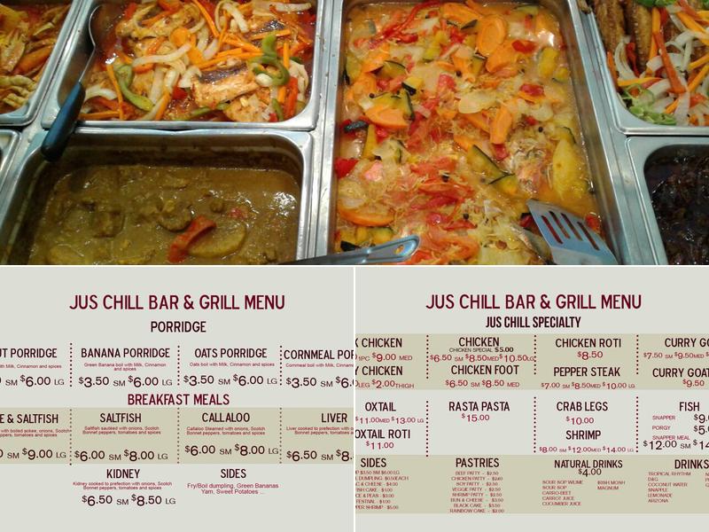 Jus Chill Menu