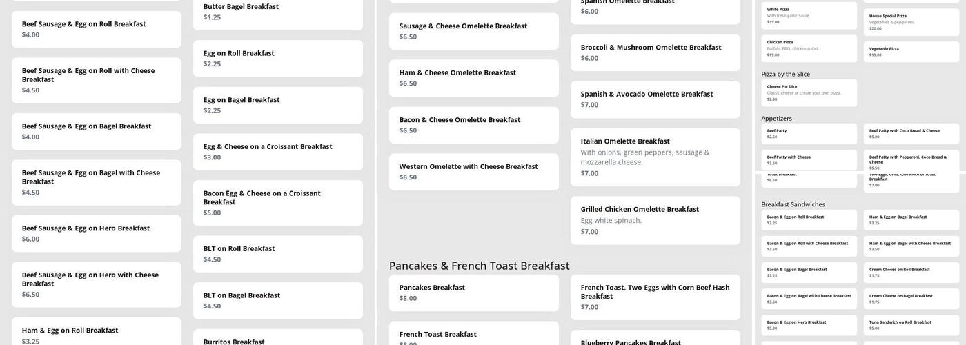 Bistro Fifty Four Menu