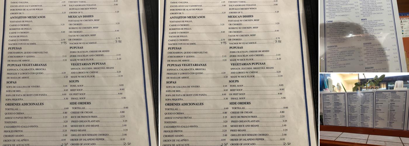 El Pulgarcito de America Menu