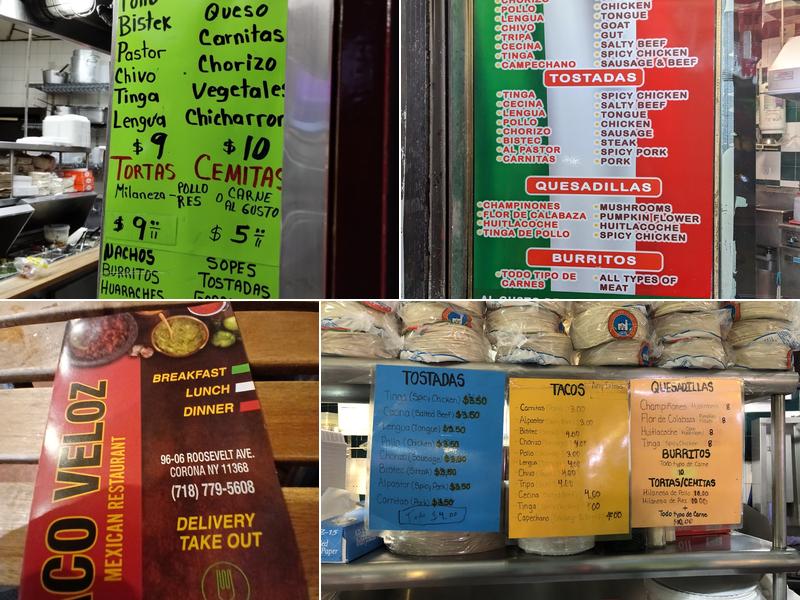 Taco Veloz Menu
