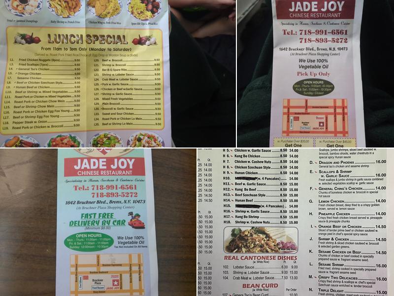 Jade Joy Menu