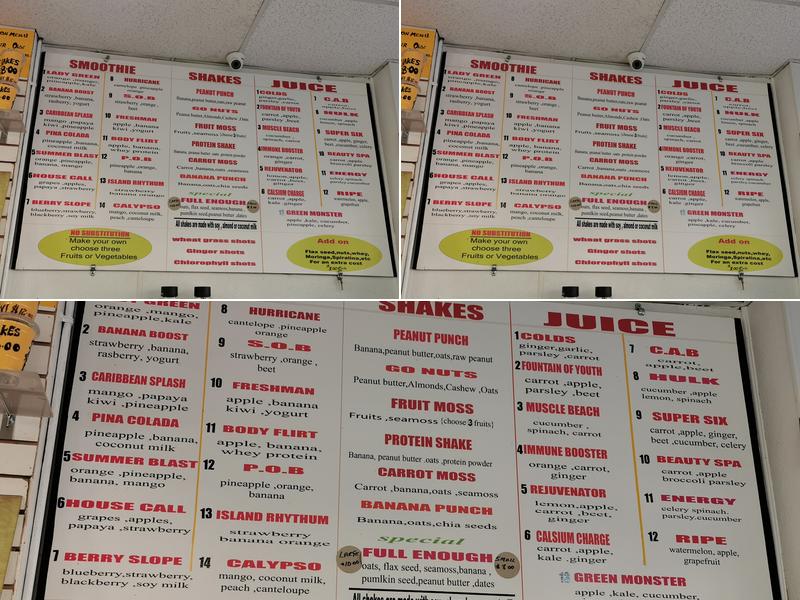 Living Well Garden Juice Bar Menu