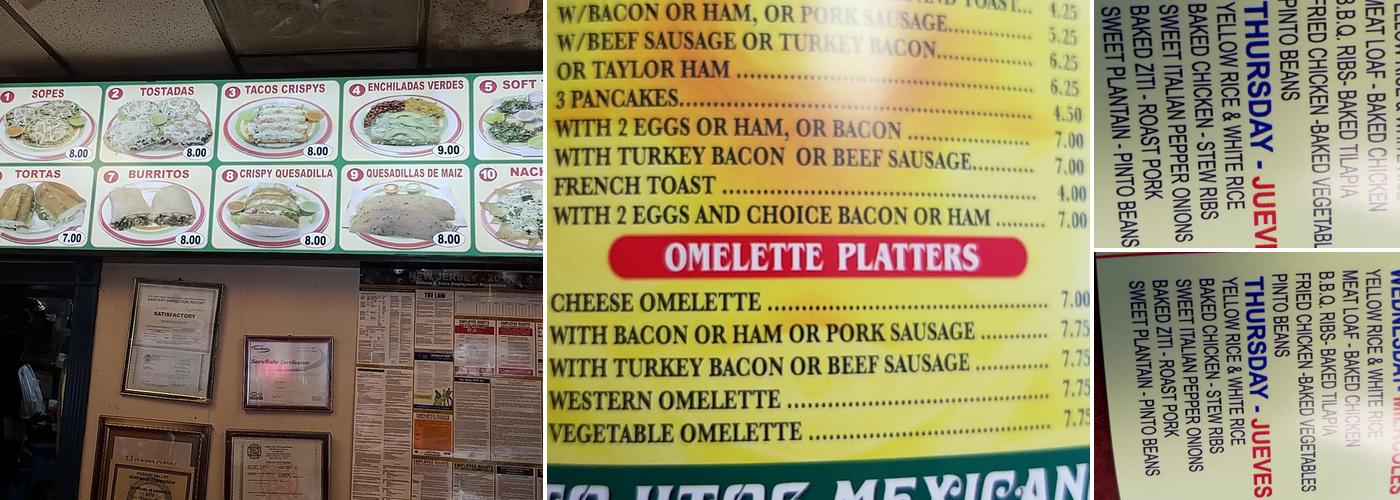 Delicias de mi Tierra Menu