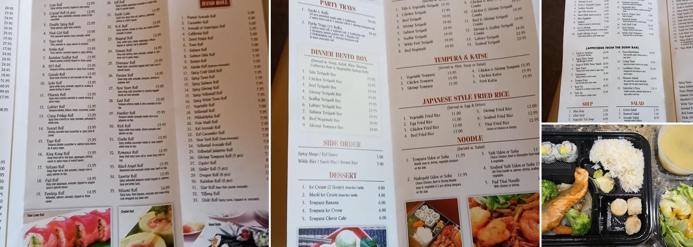 Toyo Japanese Cuisine Menu