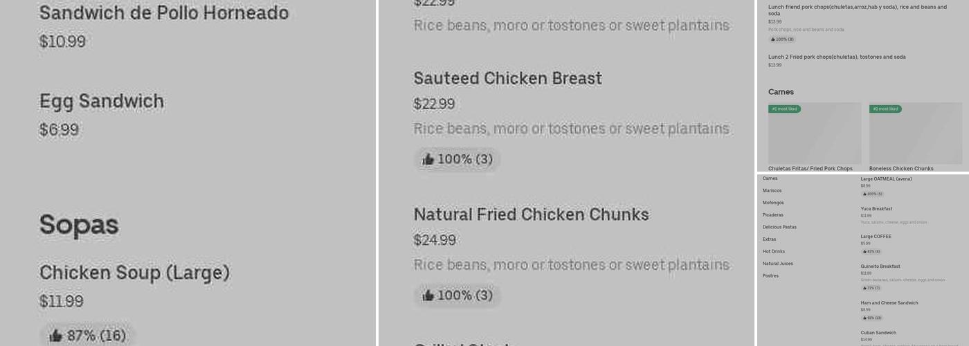 1601 Dominican Valle Restaurant Menu