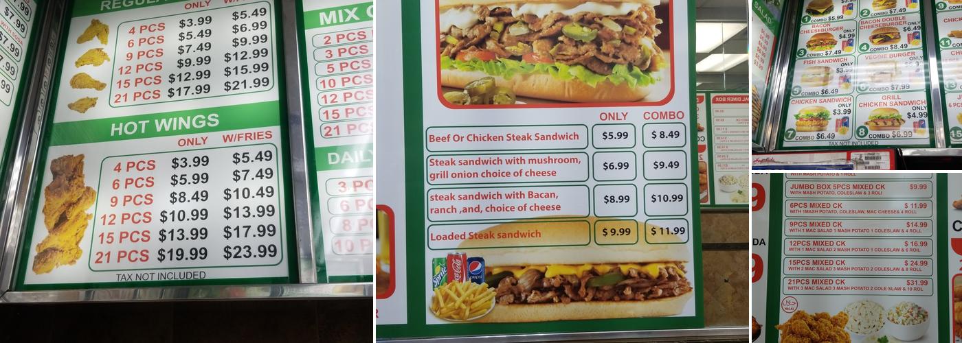 Kennedy Fried Chicken and Pizza Menu