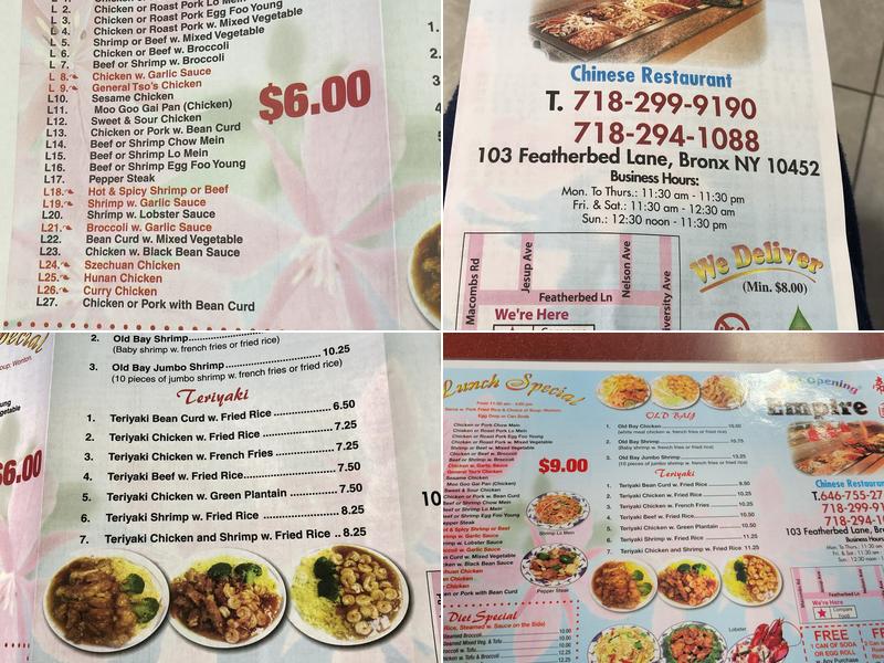 Empire Menu