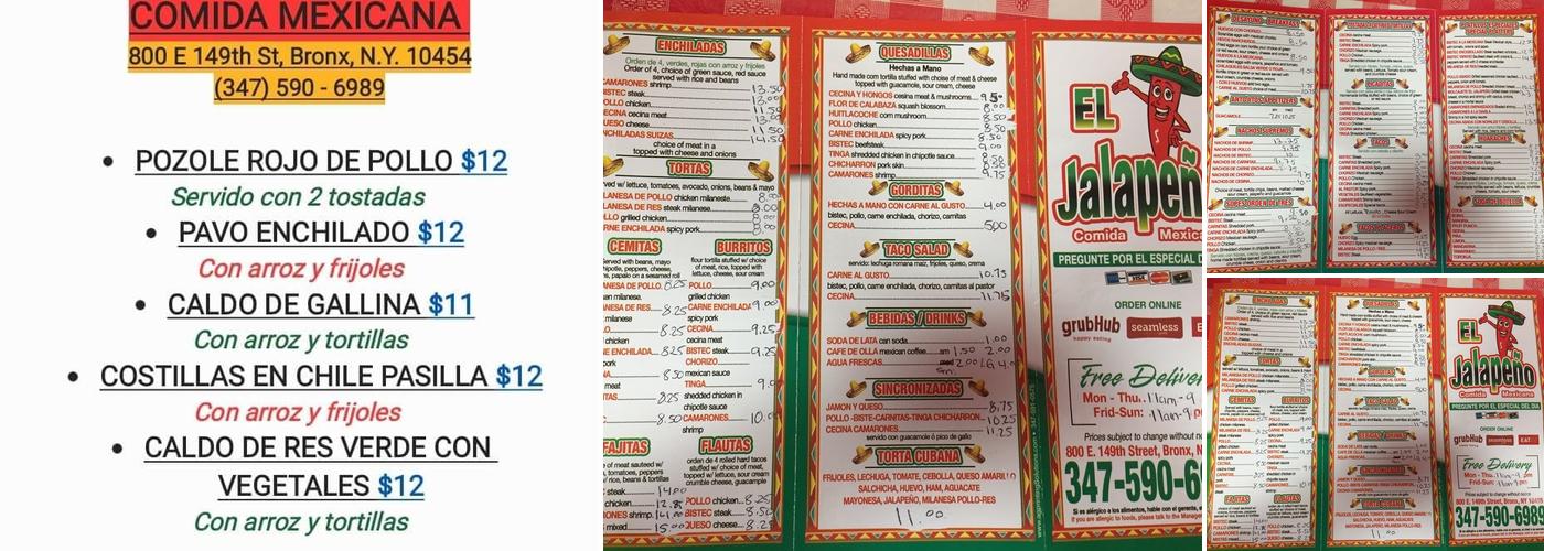 El Jalapeño Menu