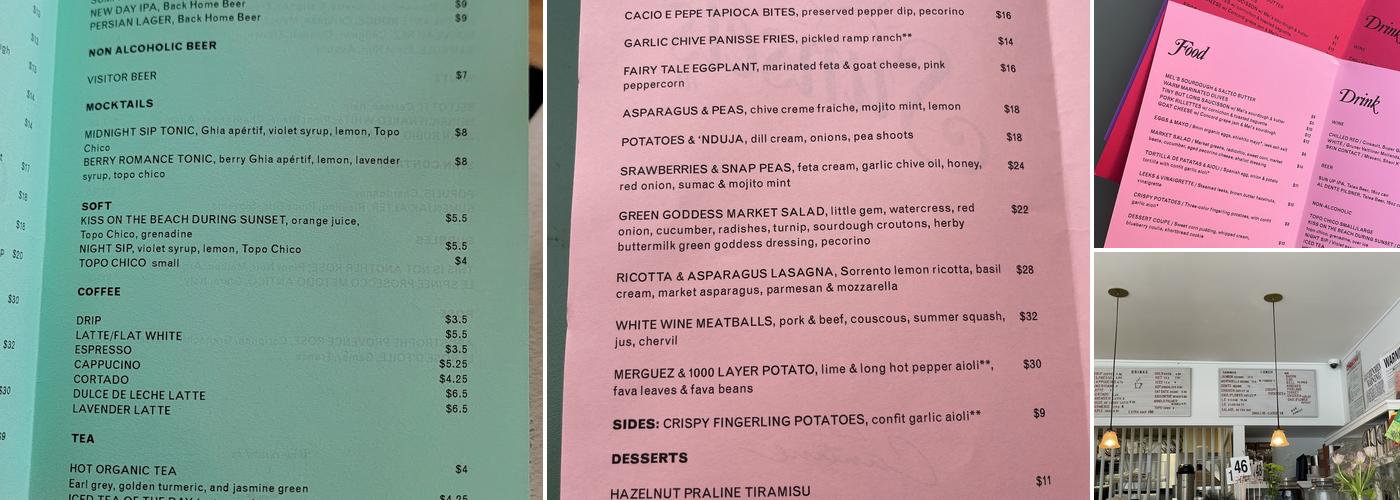 La Cantine Menu