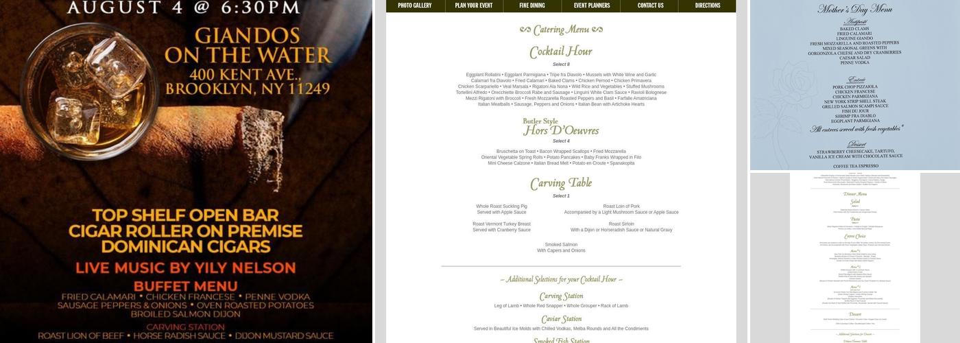 Giando on the Water Menu