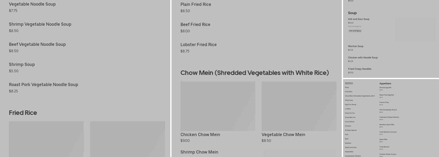 Ho Lee Menu