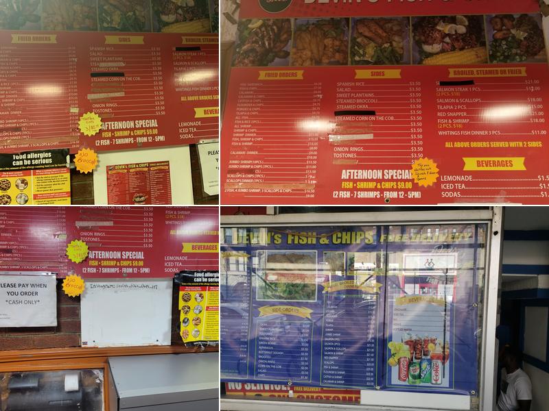 Devin's Fish & Chips Menu