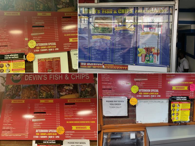 Devin's Fish & Chips Menu