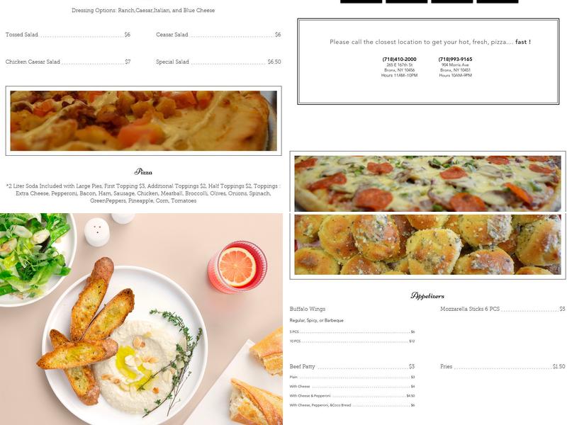 Italian Pizza Menu