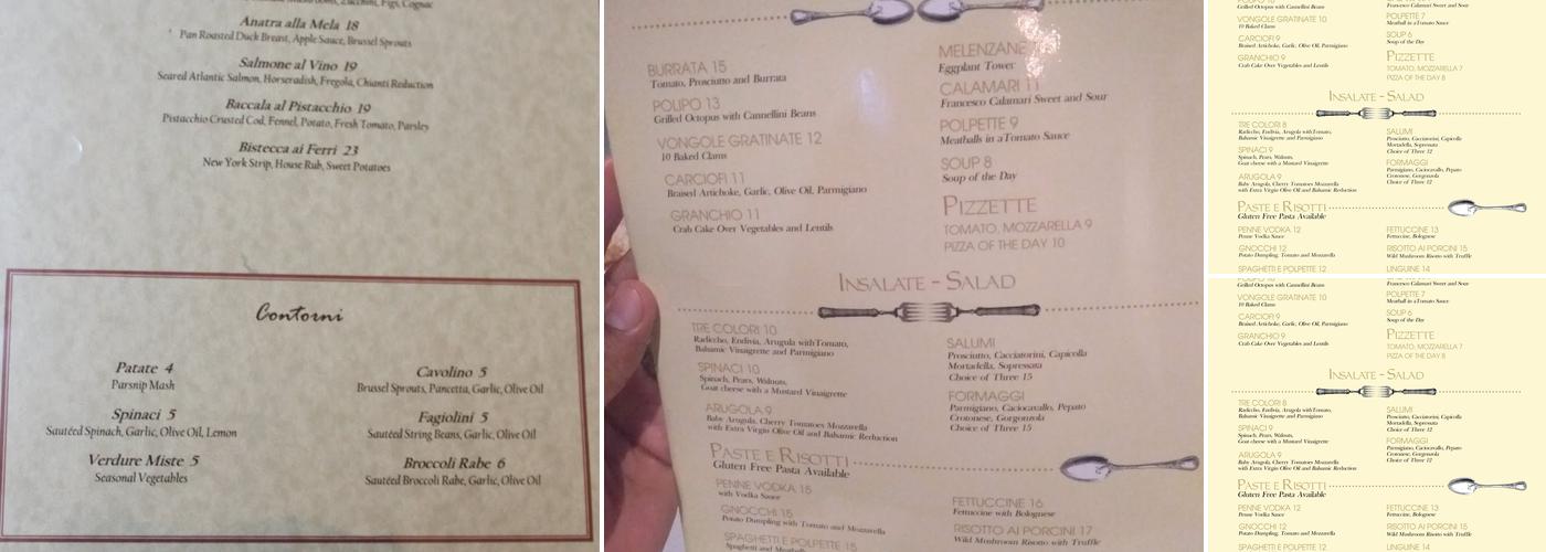 Da Francesco Menu